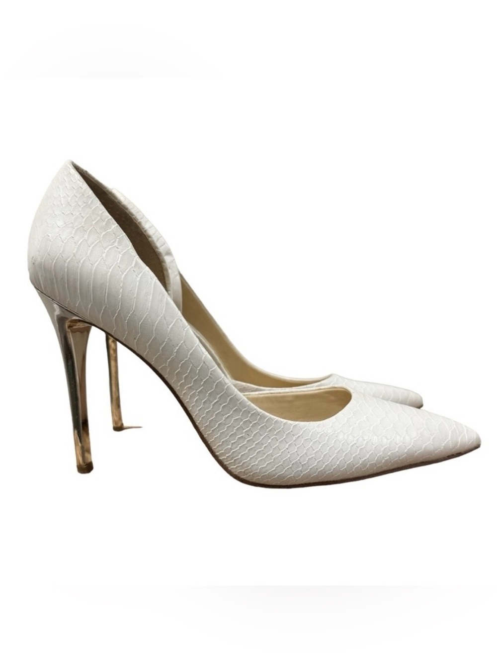 Jessica Simpson White Pointed-Toe Stiletto Pumps
